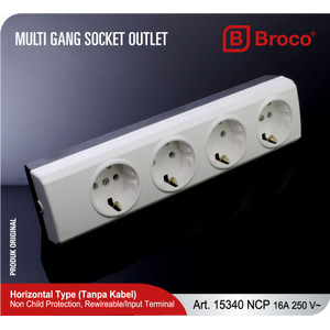 Broco 15340-55NCP Stop Kontak 4 Lubang (Non Child Protection)