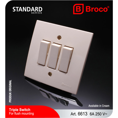 Broco 6613 (B) Saklar Triple IB