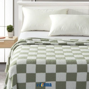 Informa 150X200 cm Selimut Polyester Velvet Checkered - Hijau