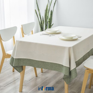 Informa 140X220 cm Taplak Meja Linen Border - Hijau Sage