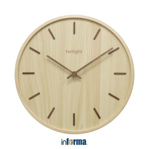 Informa 30 cm Jam Dinding Wooden 8A - Cokelat Natural