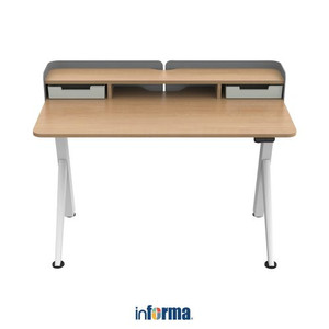 Informa Sieben Meja Kantor Adjustable Lift Up 120 - Cokelat Oak