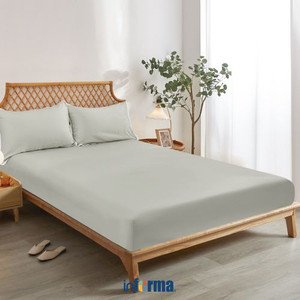 Informa 200X200 Set 5 Pcs Seprai Super King Bamboo - Abu-Abu Muda