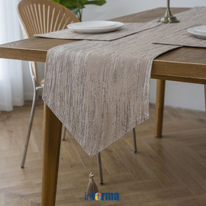 Informa Set 7 Pcs Table Runner & Tatakan Piring - Cokelat Taupe