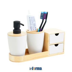 Informa Set 4 Pcs Bora Perlengkapan Kamar Mandi - Krem