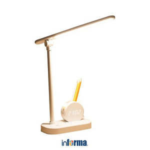 Informa 33x11x38 Cm Lampu Meja Led Dengan Jam Digital - Putih