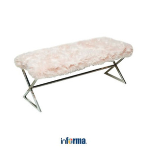 INFORMA HERA BANGKU BENCH BULU - PINK/SILVER