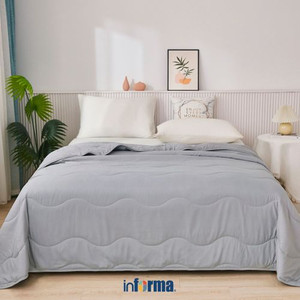 Informa 160x210 Cm Bed Cover Microfiber Emboss - Abu-Abu