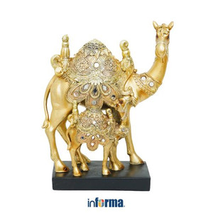 Informa - Informa 23x11x28.5 Cm Miniatur Dekorasi Camel Ag3 - Gold