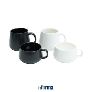 Informa - Appetite Set 4 Pcs Sienna Mug - Hitam/Putih