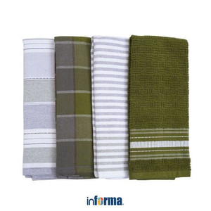 Informa - Informa 40x66 Cm Set 4 Pcs Kain Lap Dapur Terry - Hijau