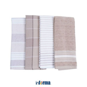 Informa - Informa 40x66 Cm Set 4 Pcs Kain Lap Dapur Terry - Krem Beige