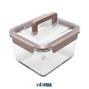 Informa - Glasslock 3.7 Ltr Pure Wadah Makanan Dengan Handle - Pink