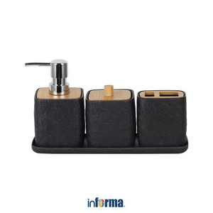 Informa - Informa Set 4 Pcs Hudson Perlengkapan Kamar Mandi - Hitam