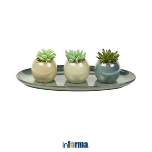 Informa - Vas Keramik Set 3 Pcs Reactive Ball Trio Mixed