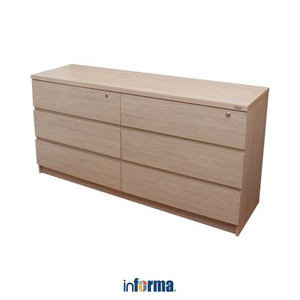 Informa - Maxy Kabinet Laci Pakaian Double 3 Tingkat - Acacia