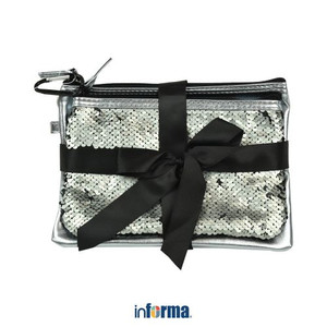 Informa - Pouch Kosmetik Removable Set 2 Pcs - Silver