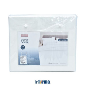 Informa - Linotela 160X210 Cm Duvet Cover Katun - Putih