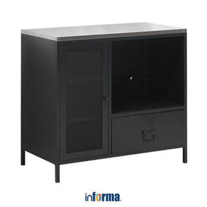 Informa Levon Kabinet Dapur Low Metal - Hitam