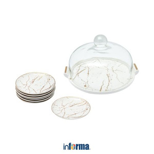 Informa - Appetite Set 8 Pcs Wadah & Piring Saji Dengan Tutup - Putih