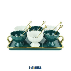 Informa - Appetite Set 7 Pcs Lacey Mangkuk Saji Dengan Nampan