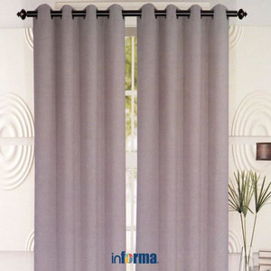 Informa - Gorden 135x300 Cm Set 2 Pcs Blackout - Abu-Abu Muda