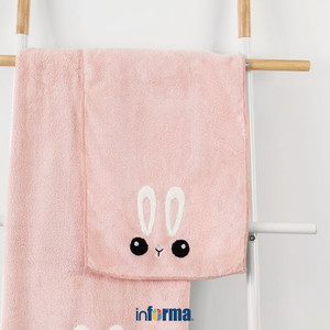 Informa 30X80 Cm Handuk Tangan Rabbit Embossed - Pink