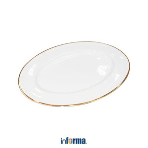 Informa - Appetite 34 Cm Piring Saji - Putih/Gold