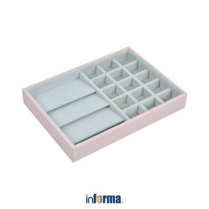 Informa - Tempat Perhiasan 16 Kompartemen Stackable - Pink