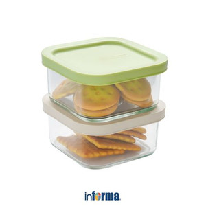 Informa - Glasslock 490 Ml Set 2 Pcs Wadah Makanan Easy Open