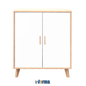 INFORMA - GRECIA LEMARI KABINET 2 PINTU - PUTIH/COKELAT OAK