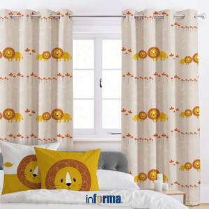 Informa - Gorden 140x250 Cm Set 2 Pcs Junior Lion - Kuning