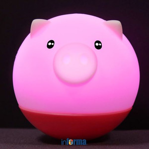 INFORMA LAMPU TIDUR 7 WARNA PIG - PUTIH/PINK