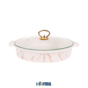 Informa - Appetite 33 Cm Wadah Saji Casserole Marble Oval