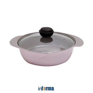 Informa - Cheftopf 24 Cm Panci Casserole Low Dengan Tutup Kaca - Ungu