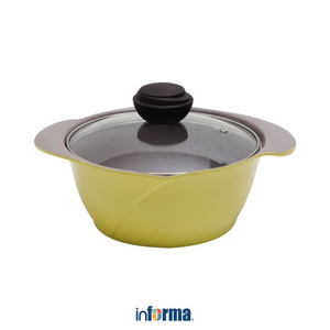 Informa - Cheftopf 20 Cm Panci Casserole Dengan Tutup Kaca - Kuning