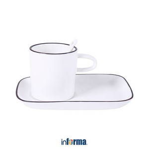 Informa - Appetite Set 3 Pcs Yui Mug Dengan Nampan & Sendok - Putih