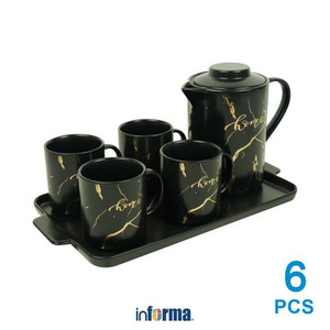 Informa - Set Teko Teh - Teapot Set W/Tray4 Cups Black(6)