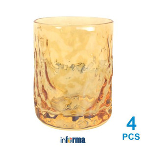 Informa - Appetite 280 Ml Set 4 Pcs Gelas Tree Pattern - Amber