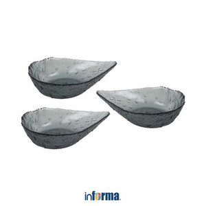 Informa - Appetite Set 3 Pcs Mangkuk Saji Drop Shape - Abu-Abu