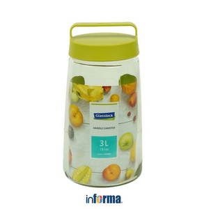 Informa - Glasslock 3 Ltr Stoples Dengan Handle - Hijau