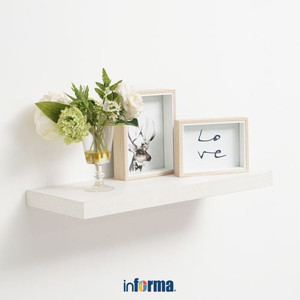 INFORMA - RAK DINDING - FLOATING SHELF L60 WHITE WOOD