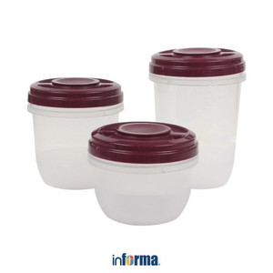 Informa - Bager Set 3 Pcs Terra Wadah Makananan - Burgundy