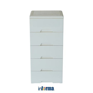 INFORMA - LACI - IVY 5 DRAWERS IVORY 39X32X85CM