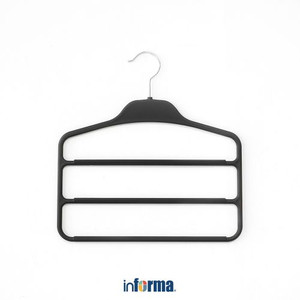 INFORMA - GANTUNGAN BAJU - NON SLIP PANTS HANGER W/ 3 BARS BLACK