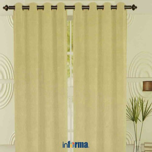 INFORMA - GORDEN - CURTAIN SET VELVET BEIGE 140X300CM