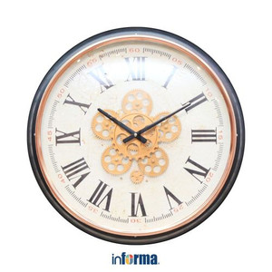 INFORMA - JAM DINDING - WALL CLOCK GEAR 037 DIA 53CM BLACK