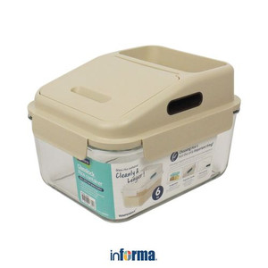 Informa - Glasslock 6 Ltr Tempat Beras - Krem Beige