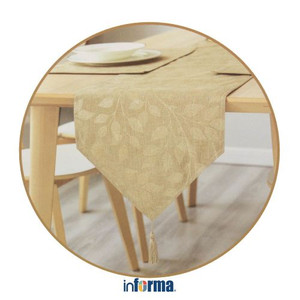 INFORMA - TAPLAK MEJA - TABLE RUNNER SET FOIL PRINT 089 BEIGE