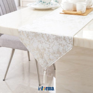 INFORMA - TAPLAK MEJA - TABLE RUNNER FOIL PRINT 088 WHT 33X180CM